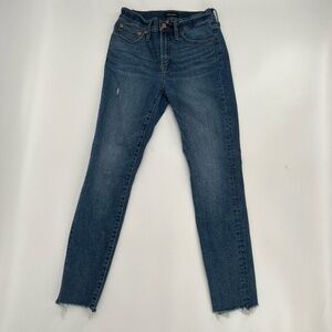 J.Crew 9" High-Rise Toothpick Skinny Rough Hem Distressed Jeans Size 25 Women's